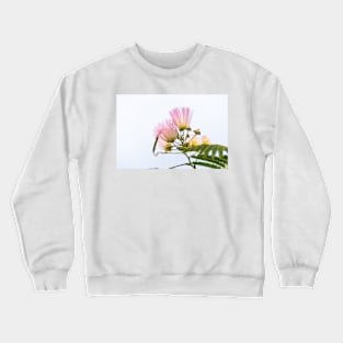 Pink Floral Mimosa Blooms Crewneck Sweatshirt